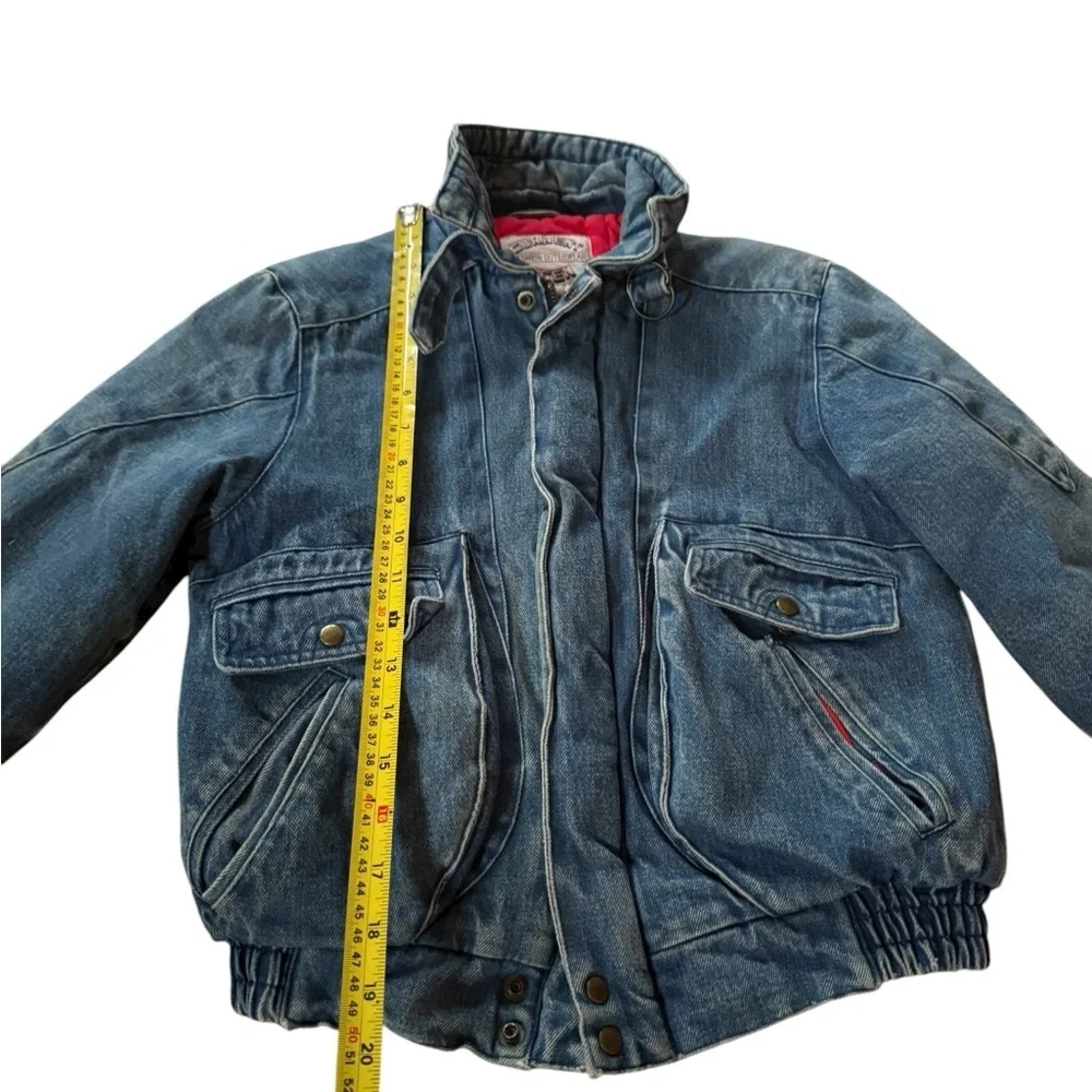 Vintage 80s Current Seen Denim Jacket Fleece Lined Youth Size 10 - Picture 3 of 7